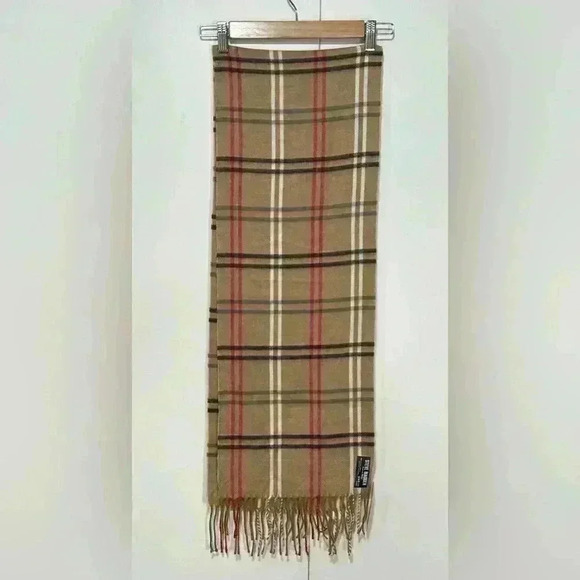 Steve Madden Made in Italy Camel Plaid Fringed Warm Soft Fall Winter Scarf NWT - Picture 1 of 9